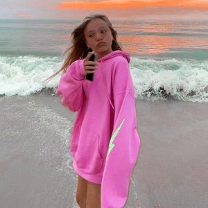 pink preppy lightning bolt sweatshirt size large